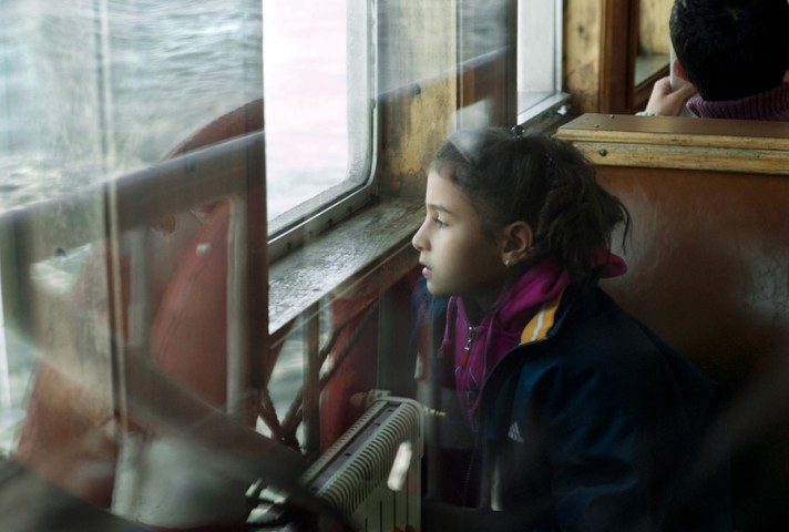 Girl overlooking the Bosporus from the ferry